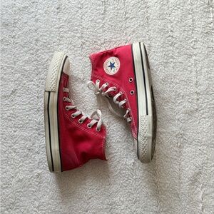 Vintage Red High-Top Converse Chuck Taylor Sneakers